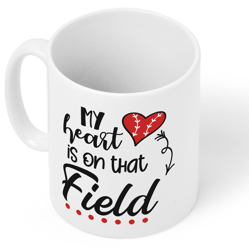 My Heart Is On That Field Mug, Baseball Mug, Baseball Gifts, Fun Coffee Cups, Baseball Fan, Gifts for Dad, Baseball Themed, Baseball Throw - 3.jpg