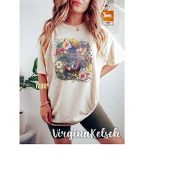 comfort colors retro vintage disney tangled rapunzel floral shirt, disney princess shirt, princess rapunzel flynn rider,
