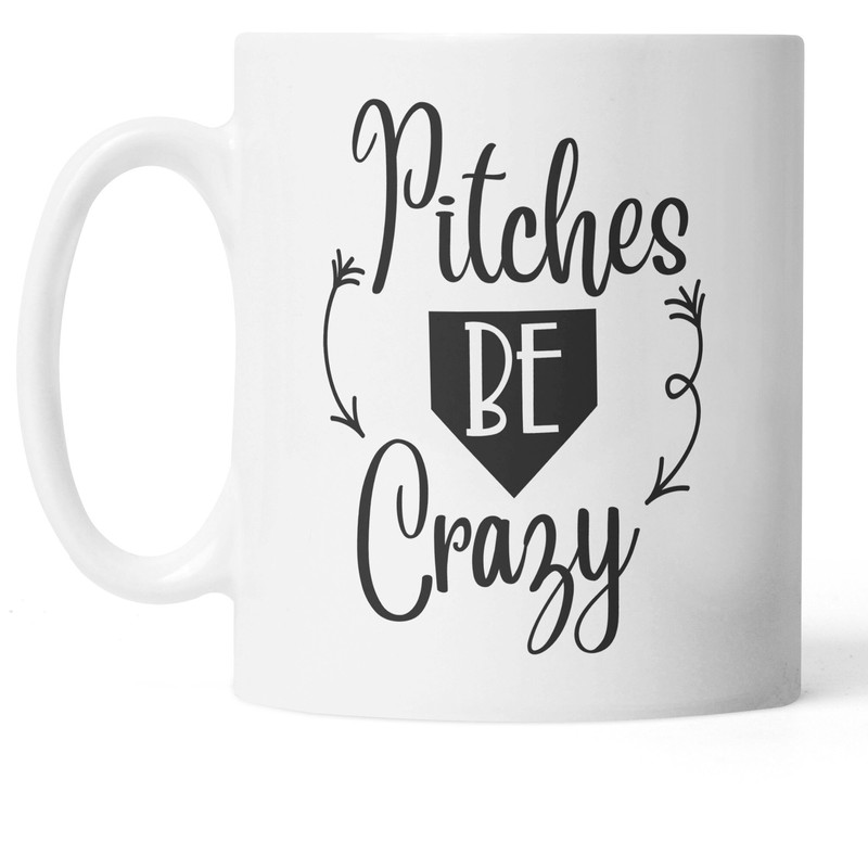 Pitches Be Crazy Mug, Baseball Mug, Baseball Gifts, Fun Coffee Cups, Baseball Fan, Gifts for Dad, Baseball Themed, Baseball Throw - 1.jpg