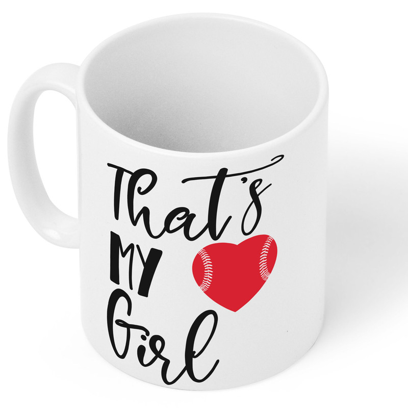That's My Girl Mug, Baseball Mug, Baseball Gifts, Fun Coffee Cups, Baseball Fan, Gifts for Dad, Baseball Themed, Baseball Throw - 2.jpg