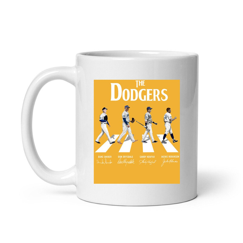 The Dodgers Abbey Road Signatures Mug, Baseball Mug, Funny Baseball Gifts for Him, Husband, Baseball Player Gifts, Playing Baseball - 1.jpg