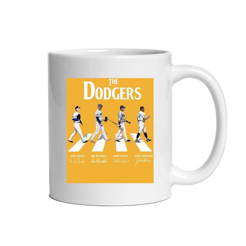 The Dodgers Abbey Road Signatures Mug, Baseball Mug, Funny Baseball Gifts for Him, Husband, Baseball Player Gifts, Playing Baseball - 2.jpg