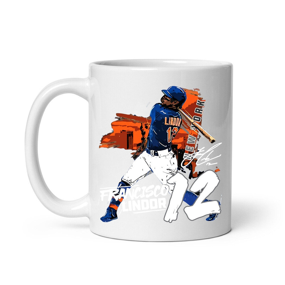 Vintage New York Mets Mug, Francisco Lindor Mug, Baseball Mug, Ceramic Mug, Coffee Mug - 1.jpg