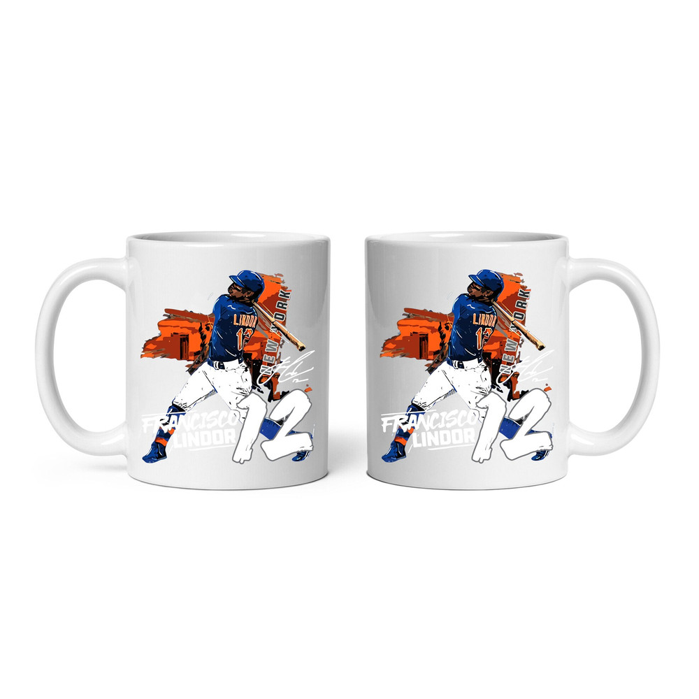 Vintage New York Mets Mug, Francisco Lindor Mug, Baseball Mug, Ceramic Mug, Coffee Mug - 3.jpg