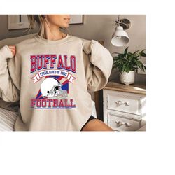 Buffalo Football Sweatshirt, Vintage Buffalo Football Crewneck, Buffalo Bill  Shirt, Buffalo Bill Sweatshirt,Cute Buffal