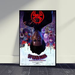 spider-man across the spider-verse movie poster wall art, room decor, home decor, art poster for gift, vintage movie pos