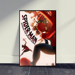 spider-man across the spider-verse movie poster wall art, room decor, home decor, art poster for gift, vintage movie pos