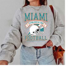 Miami Football Sweatshirt, Miami Crewneck Sweatshirt, Miami Football Shirt, Miami NFL Fan Gift, Gift For Women Men, Sund