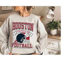 Houston Football Sweatshirt, Vintage Houston Football Sweatshirt, Houston Football Shirt, Houston Fans Gift, Football Te