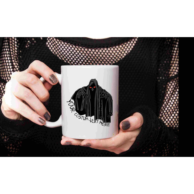Custom Halloween Mug, Spooky Season Gift, Personalized Text, Grim Reaper Design, Personal Quote, Thanksgiving Present, October Gift, Autumn - 1.jpg
