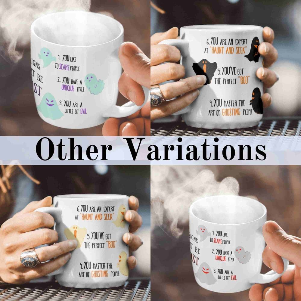 6 Signs You Are A Ghost, Gift For Her, Autumn Ceramic Mug, Spooky Home Decor Gift, Seasonal Coffee Mug, Cute Thanksgiving Gift Idea, Xmas - 7.jpg