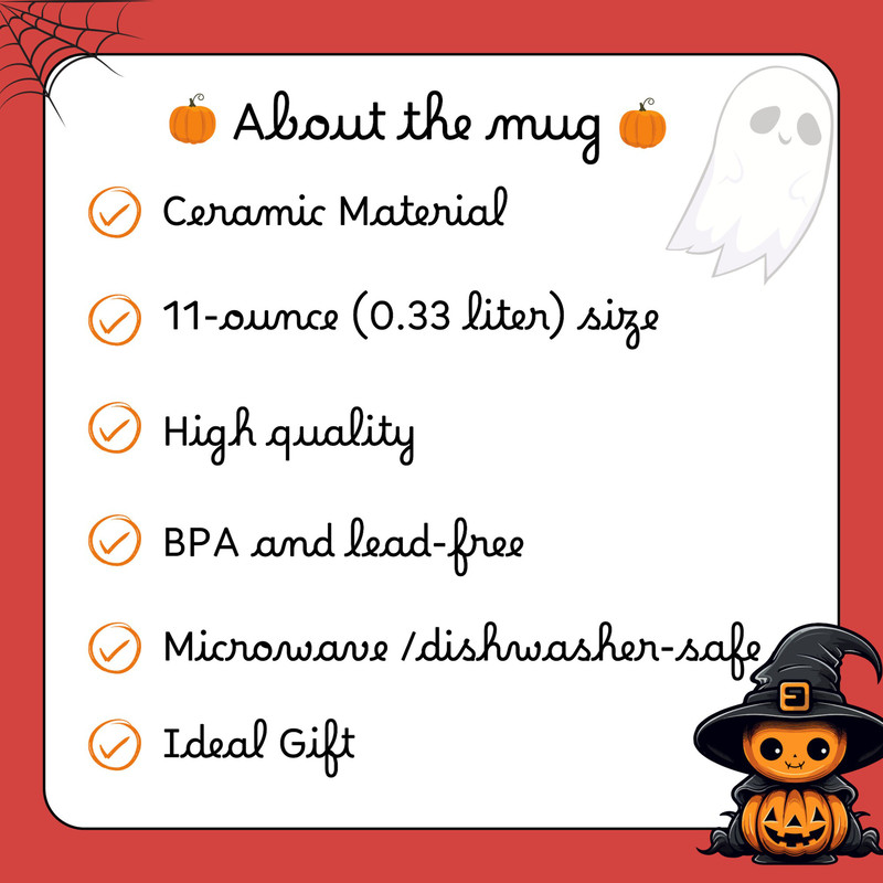 Funny Ghost Mug, Six Signs your are a Ghost, Spooky Season Gift, Autumn Ceramic Mug, Seasonal Coffee Mug, Cute Thanksgiving Gift Idea, Xmas - 4.jpg