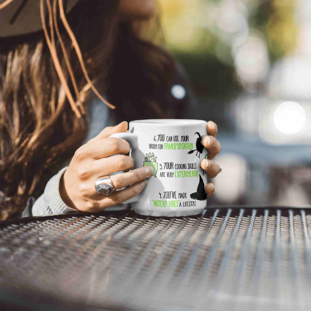 Halloween Mug Six Signs your are a WITCH, Autumn Gift, Thanksgiving Present, Funny Humerous Saying, Fall Vibes, Gift For Her, Printed Mug - 4.jpg