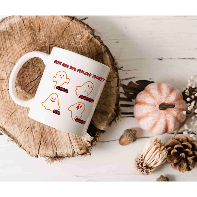 Halloween Mug, Thanksgiving gift idea, Spooky Season Gift, Cute Fall Coffee, Autumn Ceramic Mug, funny present, Ghost Mood Mug, for himher - 1.jpg