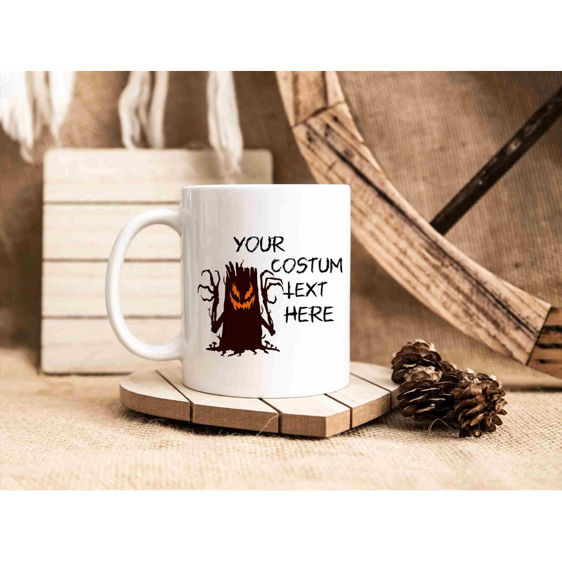 Personalized Spooky Halloween Mug, Custom Text, Quote Mug, Tree Design, Thanksgiving Gift idea, Autumn Fall Vibes, printed Mug, groovy, - 3.jpg