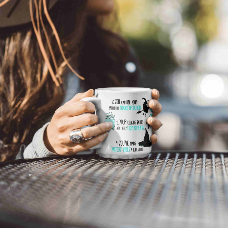 Printed Mug Six Signs your are a WITCH Halloween Mug, Autumn Gift, Thanksgiving Present, Funny Humerous Saying, Fall Vibes, Gift For Her - 3.jpg