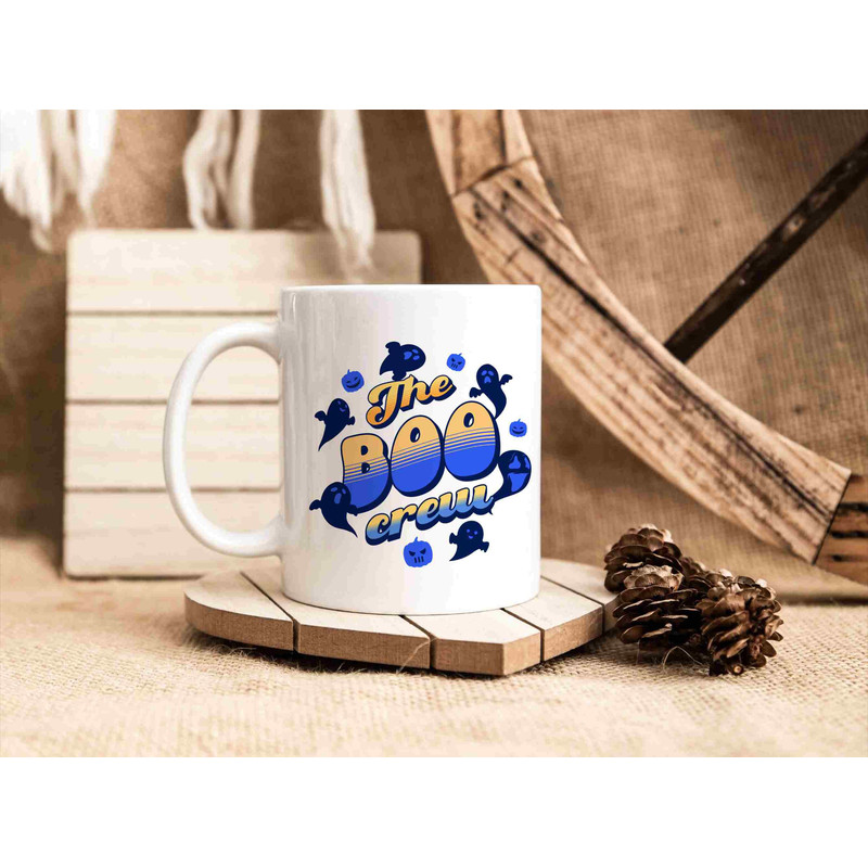 The Boo Crew Mug, Halloween Decor, Spooky Season Mug, Autumn Fall Vibes, Funny Design, Ceramic, 11oz, Thankgsgiving gift idea, Ghost Print - 1.jpg
