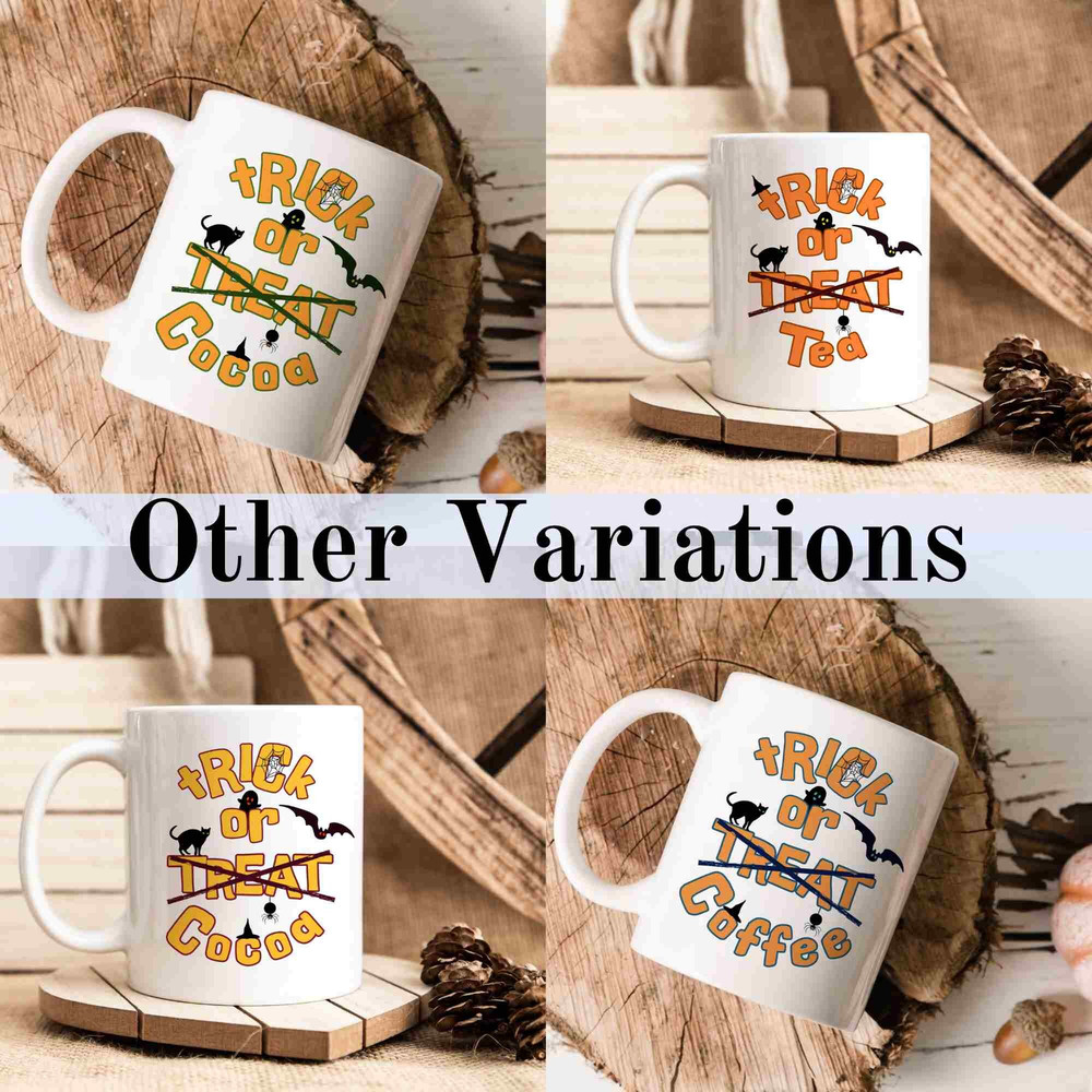 Trick or Treat Coffee Mug, Cute Fall Mug, Halloween Present Idea, Autumn Vibes, Printed Ceramic Mug, 11 oz, hillarious design, Kids Gift - 6.jpg