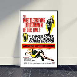 witness for the prosecution movie poster print, wall art, room decor, home decor, art poster for gift, living room decor