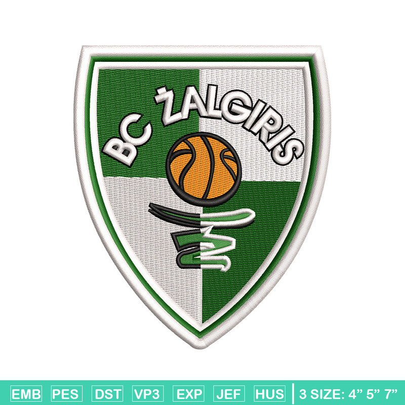 Bc zalgiris embroidery design, Logo embroidery, Embroidery file, Embroidery shirt, Emb design, Digital download.jpg