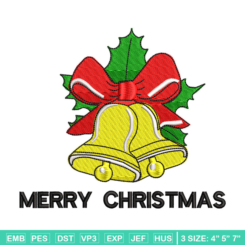 Bells chrismas embroidery design, Chrismas embroidery, Emb design, Embroidery shirt, Embroidery file, Digital download.jpg