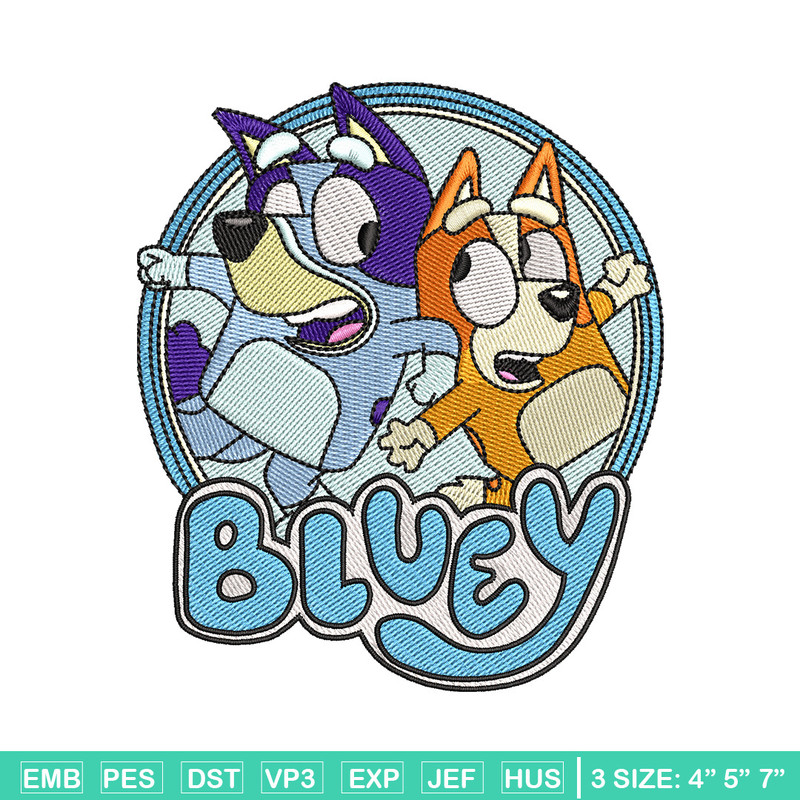 Bluey circle embroidery design, Bluey embroidery, Embroidery file, Embroidery shirt, Emb design, Digital download.jpg