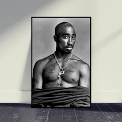 tupac shakur 2pac rapper art poster music poster wall art, living room decor, home decor, art poster for gift
