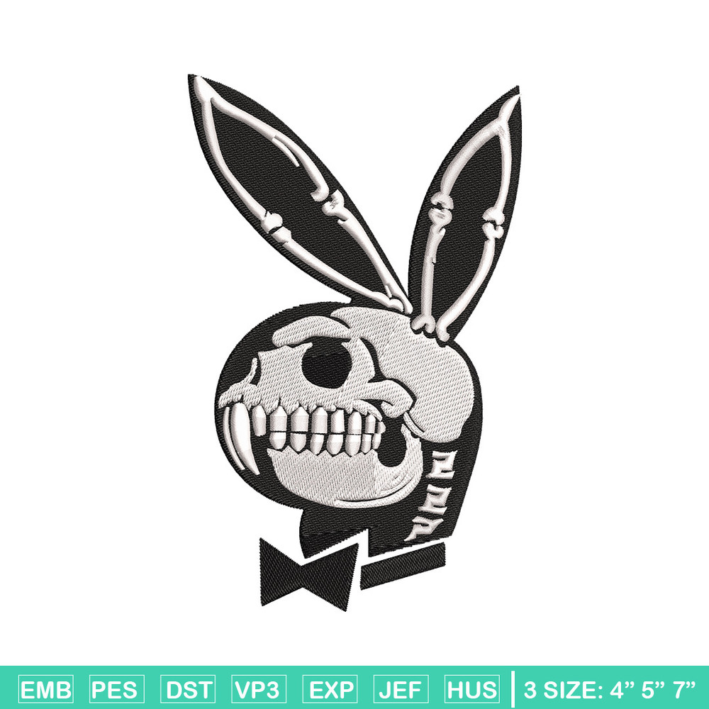 Bunny skeleton embroidery design, Logo embroidery, Embroidery file, Embroidery shirt, Emb design, Digital download.jpg