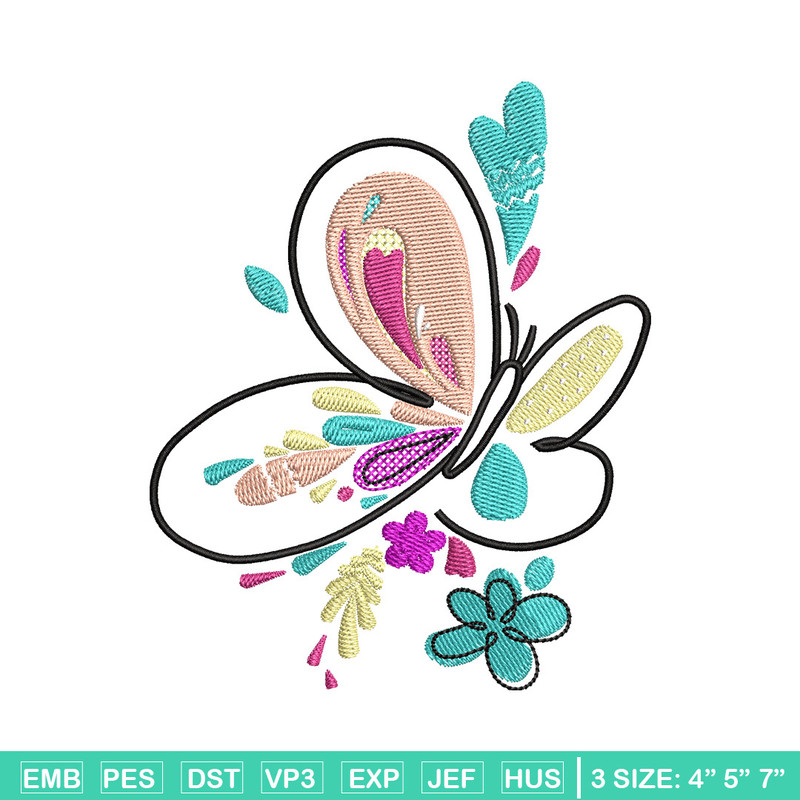 Butterfly color embroidery design, Butterfly embroidery, Embroidery file, Embroidery shirt, Emb design, Digital download.jpg