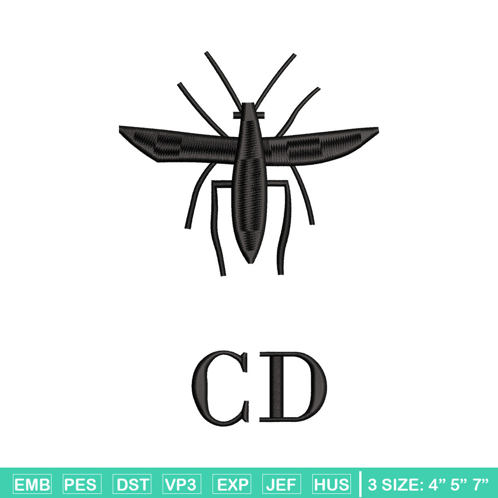 Cd mosquito embroidery design, Logo embroidery, Embroidery file, Embroidery shirt, Emb design, Digital download.jpg