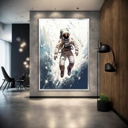 astronaut wall art,modern wall art, abstract wall art, astronaut graffiti canvas art,space canvas painting , astronaut c