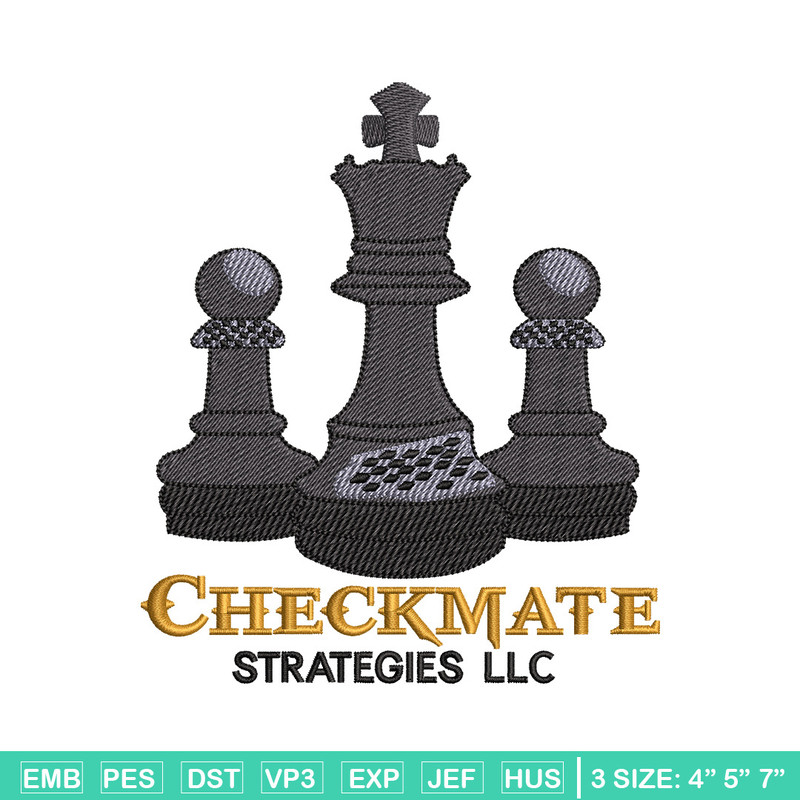 Check mate embroidery design, Chess embroidery, Embroidery file, Embroidery shirt, Emb design, Digital download.jpg