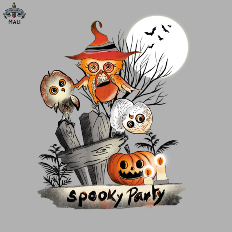 ML0908224-Cute Owls Spooky Party what we do at Halloween Night Ink Illustration Sublimation PNG Download.jpg