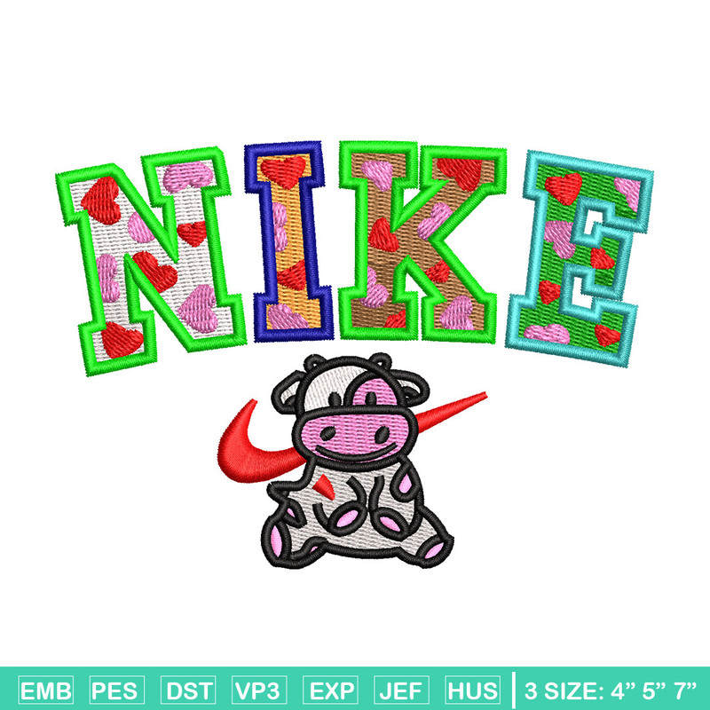 Cow color x nike embroidery design, Cow embroidery, Nike design, Embroidery shirt, Embroidery file, Digital download.jpg