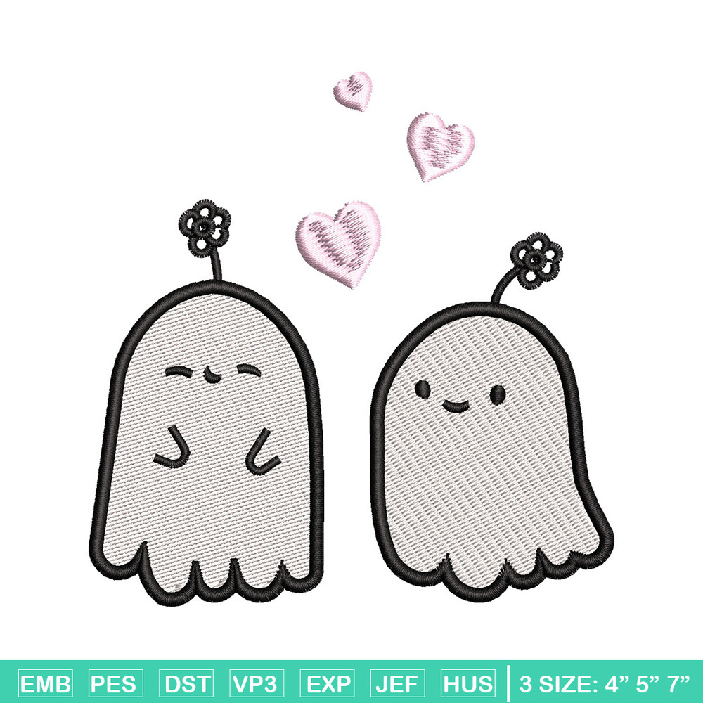 Cute ghost embroidery design, Ghost embroidery, Embroidery file, Embroidery shirt, Emb design, Digital download.jpg