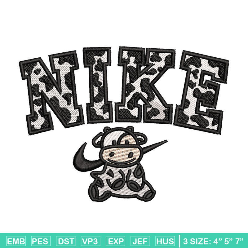 Dairy cow x nike embroidery design, Cow embroidery, Nike design, Embroidery shirt, Embroidery file, Digital download.jpg