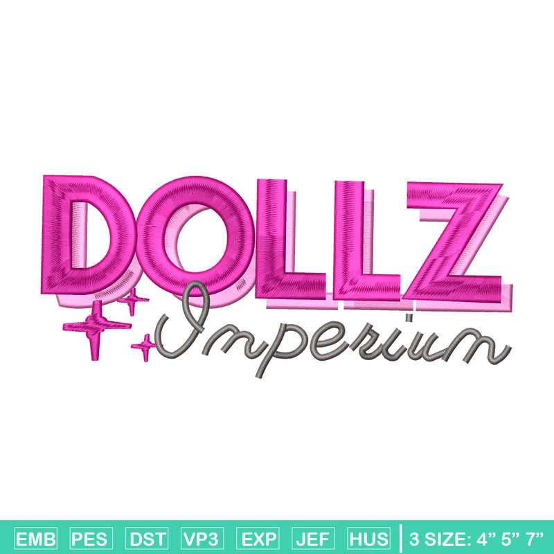 Dollz logo embroidery design, Logo embroidery, Embroidery file, Embroidery shirt, Emb design, Digital download.jpg