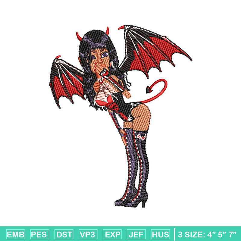 Evil girl embroidery design, Evil girl embroidery, Embroidery file,Embroidery shirt, Emb design, Digital download.jpg