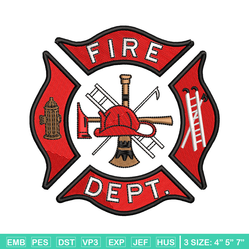 Fire dept embroidery design, Fire dept embroidery, Embroidery file, Embroidery shirt, Emb design, Digital download.jpg