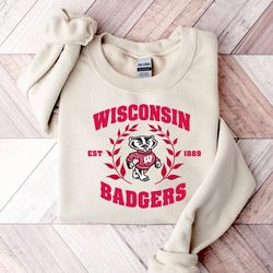 university of wisconsin football sweatshirt, wisconsin badgers football, gift for football fan, wisconsin christmas, gif