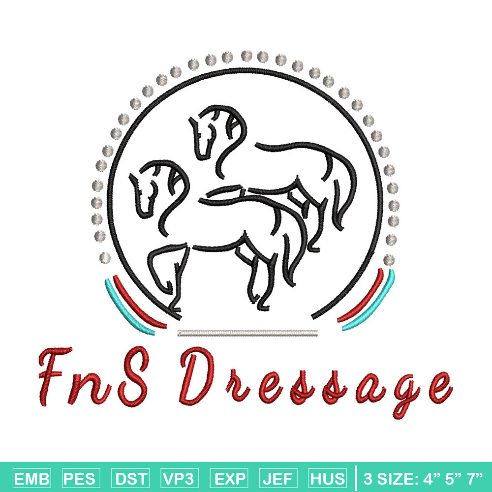 FnS Dressage embroidery design, Logo embroidery, Embroidery file, Embroidery shirt, Emb design, Digital download.jpg