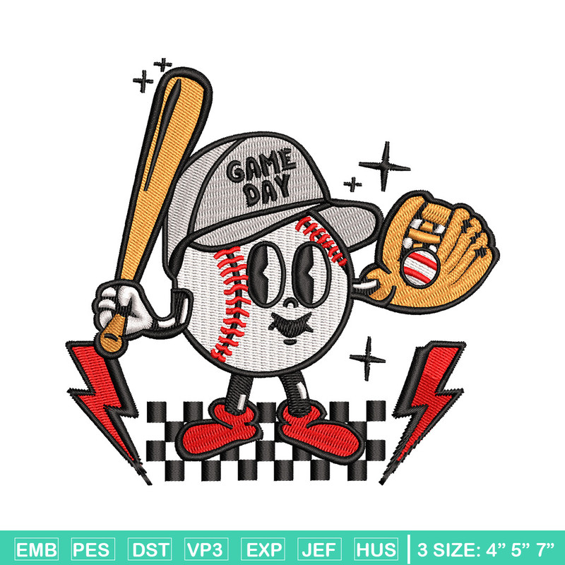 Game day embroidery design, Baseball embroidery, Embroidery file, Embroidery shirt, Emb design, Digital download.jpg