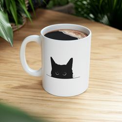black cat mug 11 oz ceramic cat mug cat coffee mug halloween mug cat