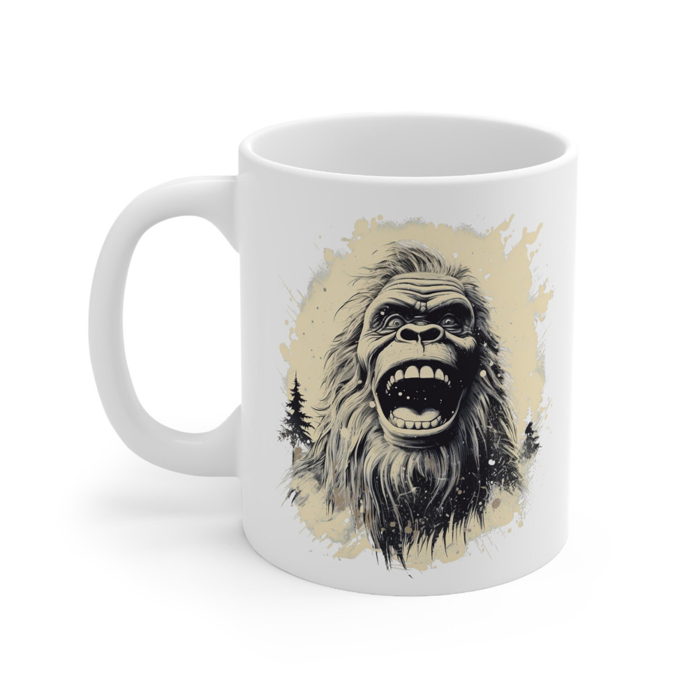 Bigfoot Mug Ceramic 11 oz, Bigfoot Coffee Mug, Bigfoot Gifts, Christmas Gift, Birthday Gift, Yeti Mug, Camping Mug, Gift for Him - 2.jpg