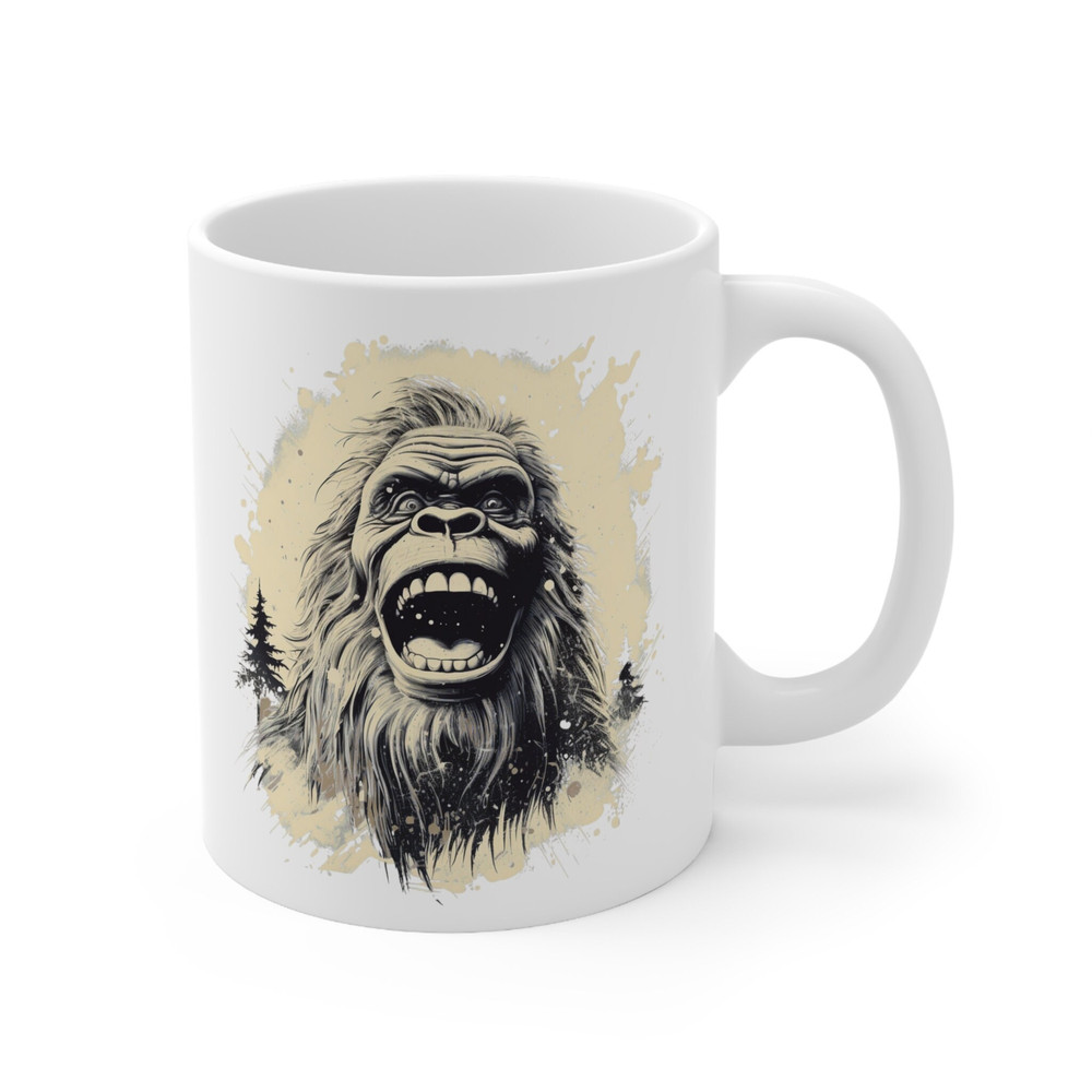 Bigfoot Mug Ceramic 11 oz, Bigfoot Coffee Mug, Bigfoot Gifts, Christmas Gift, Birthday Gift, Yeti Mug, Camping Mug, Gift for Him - 4.jpg
