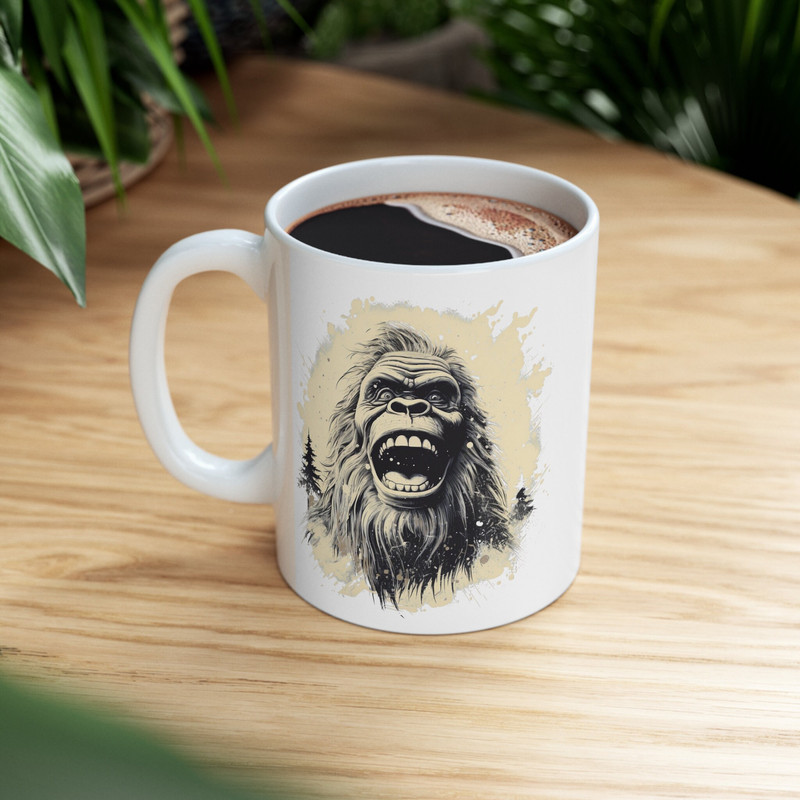 Bigfoot Mug Ceramic 11 oz, Bigfoot Coffee Mug, Bigfoot Gifts, Christmas Gift, Birthday Gift, Yeti Mug, Camping Mug, Gift for Him - 5.jpg