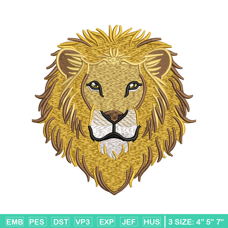 Goden lion embroidery design, Lion embroidery, Embroidery file, Embroidery shirt, Emb design, Digital download.jpg
