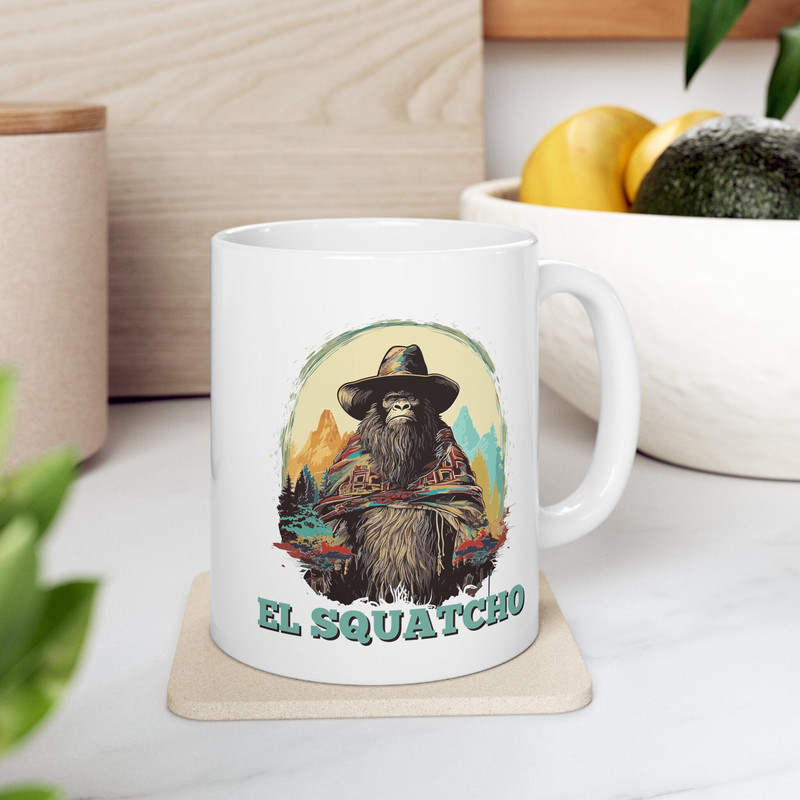 El Squatcho Bigfoot Mug Ceramic 11 oz, Bigfoot Coffee Mug, Bigfoot Gifts, Christmas Gift, Birthday Gift, Yeti Mug, Camping Mug, Gift for Him - 1.jpg