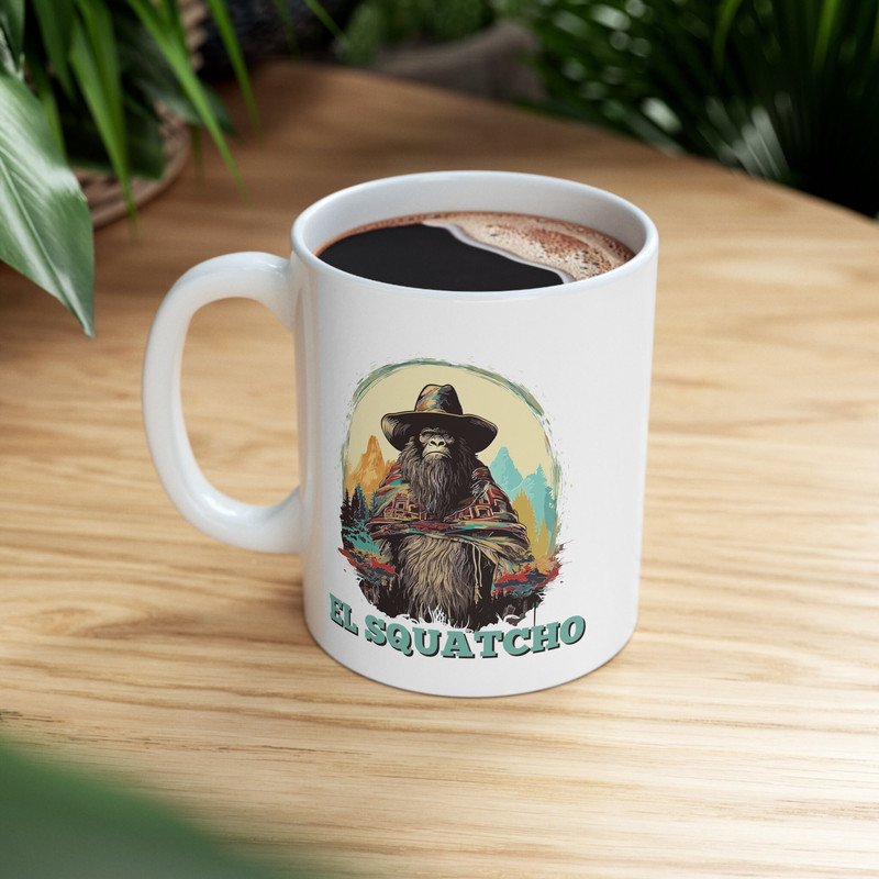 El Squatcho Bigfoot Mug Ceramic 11 oz, Bigfoot Coffee Mug, Bigfoot Gifts, Christmas Gift, Birthday Gift, Yeti Mug, Camping Mug, Gift for Him - 5.jpg