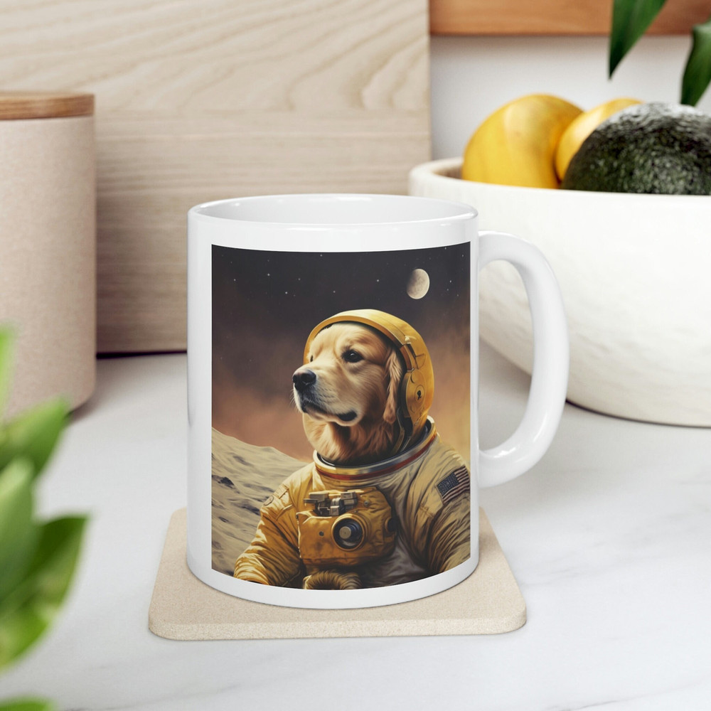 Golden Retriever Astronaut Coffee Mug 11 oz Funny Golden Retriever Mug Funny Dog Mug Golden Retriever Lover Gift Golden Retriever Mom - 1.jpg